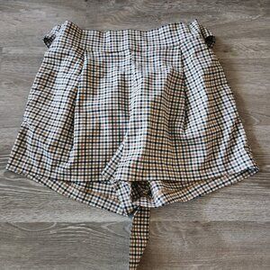 H&M Divided Plaid Paperbag Shorts sz 2